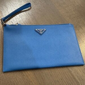 Prada Vibrant Blue Leather Wristlet